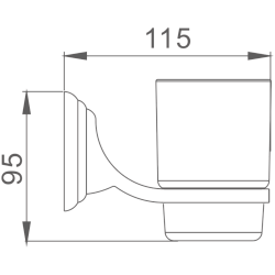Держатель стакана матовое стекло, хром HB1506