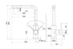 Смеситель для кухни с фильтром, хром, Rule, IDDIS, RULSBLFi05