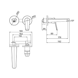 Встраиваемый смеситель для умывальника, Torr, ID
