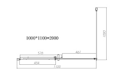 Душевой уголок Dice VSR-4D1011CL, 1100*1000, хром, стекло прозрачное, , шт