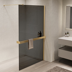 Душевая перегородка Walk-In VSW-1HR900CGG, 900*2000, брашированное золото, стекло тонированное, , шт