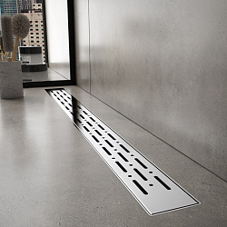 Corpa Nera Grossi/Гросси душевой трап 80 см с гидрозатвором, решетка из нержавеющей стали, хром