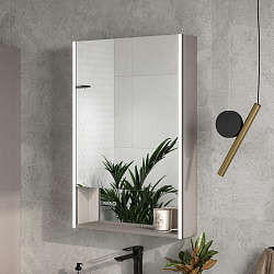 Зеркальный шкаф Ферро/Ferro LED 60 с часами, правый
