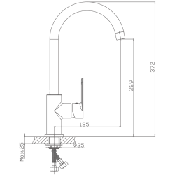 Смеситель для кухни, латунь, хром HB70617