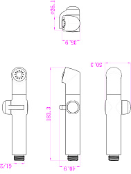 Лейка гигиенического душа с плавной регулировкой напора, пластик/хром, блистер
