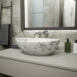 Corpa Nera Rossini/Россини  40 раковина накладная, белый мрамор