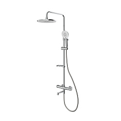 Смеситель термостатический для душа со стойкой и тропической лейкой, Ideal Spa. Milardo, ILSSBTHM06