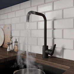 Смеситель для кухни, черный матовый, Poli, Milardo, POLBLL0M05