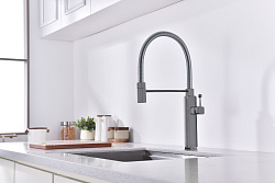 Смеситель для кухни Vincea VKF-101GM, вороненая сталь, , шт