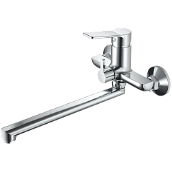 Смеситель для ванны, длинный излив, латунь, хром HB22559