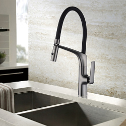 Смеситель для кухни Vincea VKF-115GM, вороненая сталь, , шт