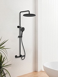 Душевая стойка Esse VSFS-1E1TMB термостатическая с изливом, 25см верх душ, черный , , шт