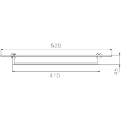 Полка стеклянная 1- ярус, черный HB8407-7