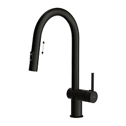 Смеситель для кухни BRASKO с выдвижным изливом черный