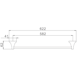 Держатель для полотенец 600 мм, черный HB8501