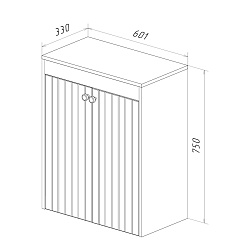 Шкаф Lemark ROMANCE 60 см подвесной/напольный, с откидной корзиной для белья, цвет корпуса, фасада: