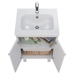 Тумба Lemark ROMANCE 60 см под 1 раковину, подвесная/напольная, 2-х дверная, цвет корпуса, фасада: Б