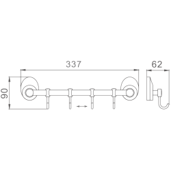 Крючок четверной, хром HB1615-4