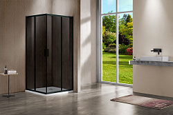 Душевой уголок Garda VSS-1G1111CGB, 1100*1100, черный, стекло тонированное, , шт