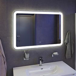 Зеркало "Lucia Led" 550х800 с часами, ЗЛП109