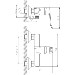Гигиенический душ, латунь, хром HB55556