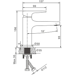 Смеситель для раковины, черный, B10713-7
