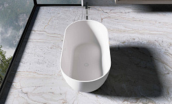 Ванна из искусственного камня Vincea VBT-4S04MW, 1700*800*560, белый мат., слив-перелив в комплекте,
