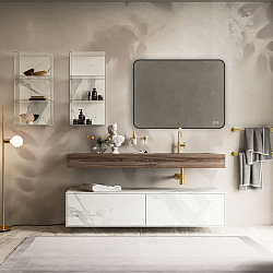 Зеркало LED VLM-3VC800B-2 800х600 c сенсорным выключателем и диммером, антизапотевание, , шт