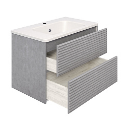 Тумба/2 ящ/подвесная/дымчатый серый/раковина Палермо(80см) Parma /AQUA DE MARCO