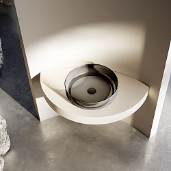 Раковина прозрачная Vincea VBS-6T16B, 450*450*130, накладная, цвет черный, , шт