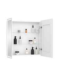 Зеркало-шкаф ALLURE Led  800х800 White с датчиком движения, розеткой