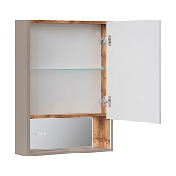 Шкаф зеркальный Gleam 60.1D, амарок /дуб вотан