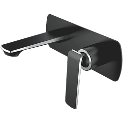 Смеситель для ванны, встраиваемый,  латунь, черный/хром HB80548-7