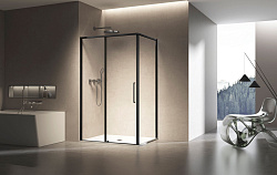 Душевой уголок Slim 8mm VSR-6SL8014CLB, 1400*800, черный, стекло прозрачное, , шт
