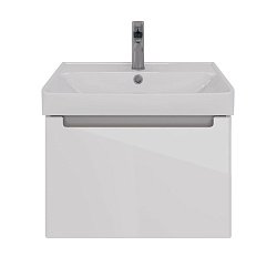 Тумба Lemark BUNO MINI, 60 см под 1 раковину, подвесная, 1 ящик, цвет планки: Серый, цвет корпуса, ф