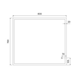 ВЫВОД Зеркало 80 см, Brick, IDDIS, BRI8000i98