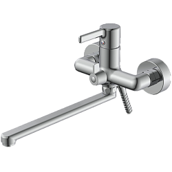 Смеситель для ванны, длинный излив, латунь, хром HB22814