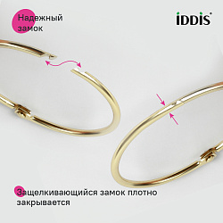 Набор колец для шторы в ванную комнату, металл, золотой матовый, IDDIS, RM04GLOi15