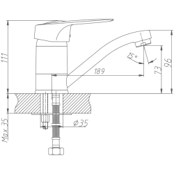 Смеситель для кухни, латунь, хром HB4504
