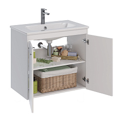 Тумба Lemark ROMANCE 80 см под 1 раковину, подвесная/напольная, 2-х дверная, цвет корпуса, фасада: Б