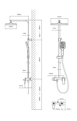 Душевая стойка Dice VSFS-4C12BG с изливом, брашированное золото, , шт