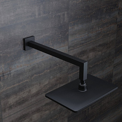 Кронштейн для верхнего душа в стену, квадратный, черный матовый, Optima Home, IDDIS, OPH41BSi61