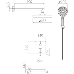 Душевая система встраиваемая, хром, HB80553