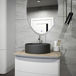 Corpa Nera Bosso/Боссо раковина  накладная D40 с полочкой под смеситель, черный матовый