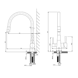 ВЫВОД COMFORT Смеситель для кухни с гибким изливом, с подключением к фильтру питьевой воды, латунь/х