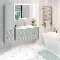 Шкаф-пенал/подвесной/мята(35см) Parma /AQUA DE MARCO