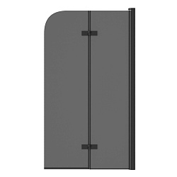 Corpa Nera Allegri/Аллегри Шторка на ванну 80х140, тонированное стекло, профиль- черный матовый