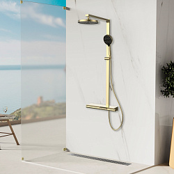 Душевая стойка Aspire VSFS-4AS1BG с изливом, брашированное золото, , шт