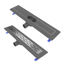 Corpa Nera Grossi/Гросси душевой трап 60 см с гидрозатвором, решетка из нержавеющей стали, хром