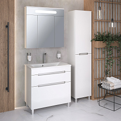 Шкаф-пенал/белый/напольный (40см)Olivia/AQUA DE MARCO